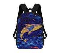 sinyumoney Whale in The Night Sky 3D Printed Children's School Backpack for Kids High Capacity Travel Rucksacks Book Bags Kids School Bag Back Pack 17inch
