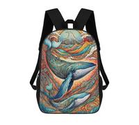 sinyumoney Whale Journey Backpack School Daypacks Business Backpack Water Resistant Bookbag for Teenage Girls Boys Women Men 17inch