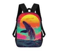 sinyumoney Whale Jumping Sunset Backpack School Daypacks Business Backpack Water Resistant Bookbag for Teenage Girls Boys Women Men 17inch