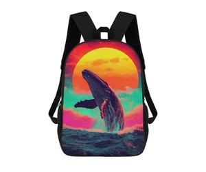 sinyumoney Whale Jumping Sunset Backpack School Daypacks Business Backpack Water Resistant Bookbag for Teenage Girls Boys Women Men 17inch