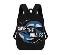 sinyumoney Whale Mammal Sea Gift Idea Children's School Backpack 3D Printed for Kids Travel Rucksacks Book Bags for Boys Elementary School Students 17inch