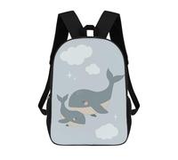 sinyumoney Whale Mom with Baby Kids Backpack, Kids School Bag 3D Printed School Backpacks for Boys And Teenager School Students 17inch