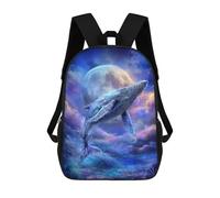 sinyumoney Whale Moon Sky Painting Backpack School Bag Business Durable Laptop Bag for Campus Outdoor Travel Sports 17inch