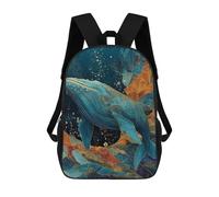 sinyumoney Whale Ocean Artwork School Backpack Water Resistant School Bag Business Backpack for Men/Women 17inch