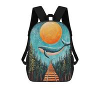 sinyumoney Whale on Tracks Fantasy Art Print-1 Rucksack Water Resistant Travel Backpack Computer Bag for Campus Outdoor Travel Sports 17inch