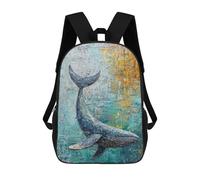 sinyumoney Whale Painting Kids Backpack Girls 3D School Bags, Children's Rucksack Toddler Schoolbag,Casual Daypacks Fashion Bookbag Bag 17inch
