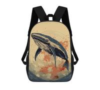 sinyumoney Whale Retro Japan Vibes Ronaldo Backpack, Children's Backpack, Student School Bag, Book Bag, 3D Printed School Bag For Boys And Girls, 17inch