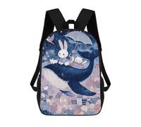sinyumoney Whale Ride Fantasy Scene School Backpack for Girls 17inch Casual Daypack Lightweight Rucksack Boy Girl Backpack for Middle School Students