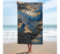 sinyumoney Whale Riding Fox Art Print Towels Bathroom Super Soft Feel Goal Design Beach Towel Travel Essentials for Pool Or Bath 130cm*80cm