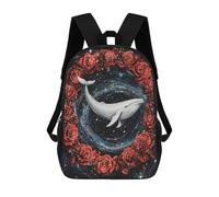 sinyumoney Whale Roses Galaxy Art Print-1 School Bags Lightweight Schoolbag Dayback Bookbag College for Boys/Girls/Teenagers 17inch