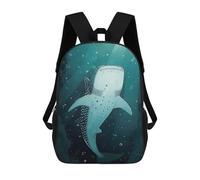 sinyumoney Whale Shark in Ocean Kids Backpack, Kids School Bag 3D Printed School Backpacks for Boys And Teenager School Students 17inch