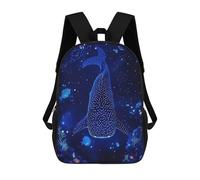 sinyumoney Whale Shark in Starry Deep Ocean Rucksack High Secondary School Bags Casual Backpack for Girls Boys Teenage 17inch