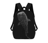 sinyumoney Whale Shark Silhouette School Backpack for Girls Backpack Water Repellent Casual Daypack Lightweight Rucksack Boy Girl School Backpack 17inch