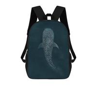 sinyumoney Whale Shark Top View Backpack School Fashion Stationery Backpack Waterproof Casual Daypacks for Boys/Girls/Teenagers 17inch