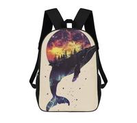 sinyumoney Whale Silhouette Galaxy School Backpack Water Resistant Computer Rucksack for Campus Outdoor Travel Sports 17inch