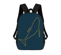 sinyumoney Whale Silhouette Popart Backpacks Kids School Backpack School Bag 3D Printed School Bag for Boys Elementary And Middle School Students 17inch