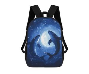 sinyumoney Whale Silhouettes Under Moon School Backpack Business Laptop Rucksack Bag Unisex Casual Daypack for Men/Women 17inch