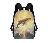 sinyumoney Whale Sky Fantasy Art Backpack School Bag Lightweight Casual Daypack School Backpacks for School/Work/Travel 17inch