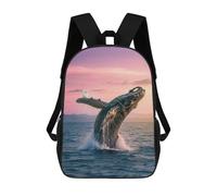sinyumoney Whale Song Serenity Backpack 3D Printed Children's School Backpack for Kids High Capacity Travel Rucksacks Book Bags Kids School Bag Back Pack 17inch