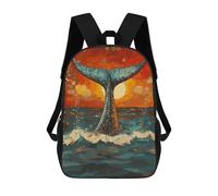 sinyumoney Whale Tail at Sunset School Bags Lightweight Casual Daypack School Backpacks for School/Work/Travel 17inch