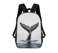 sinyumoney Whale Tail Breach Kids Backpack, Kids School Bag 3D Printed School Backpacks for Boys And Teenager School Students 17inch