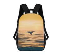 sinyumoney Whale Tail in The Sea School Bag Bookbag 3D Printed Children's Backpacks for Kids Boy Girl Book Bags Kids School Bag Travel Rucksacks 17inch