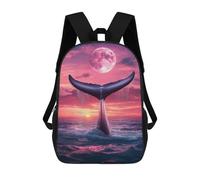 sinyumoney Whale Tail Sunset Moon-2 Backpack School Bag Travel College Rucksack Backpacks for Girl, Teen Girls 17inch