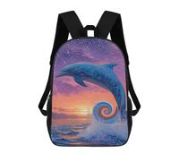 sinyumoney Whale-Tailed Sunset Ocean Wave Backpacks 3D Printed 17inch Kids School Backpack Outdoor Casual Daypack Casual Travel Bags for Middle School Students