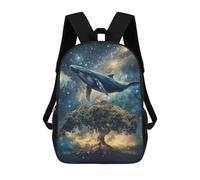 sinyumoney Whale Tree Galaxy Art Print-1 School Bags Rucksack Casual Daypacks School Work Travel Bag for Teenage Girls Boys Women Men 17inch