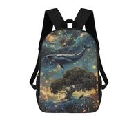 sinyumoney Whale Tree Galaxy Art Print Kids Backpacks Children Bag,Anime Bag,Large Capacity Kids Backpack, 3D Printed Children's,Student Schoolbag,Kids Boys Girls School Bag 17inch