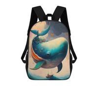 sinyumoney Whale Unnatural 3D Printed 17inch School Bag Children's School Backpack Travel Backpacks Casual Fashion Bag for Kids School Students
