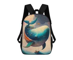 sinyumoney Whale Unnatural 3D Printed 17inch School Bag Children's School Backpack Travel Backpacks Casual Fashion Bag for Kids School Students