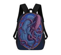 sinyumoney Whale Vs Octopus Backpack School Water Resistant Travel Backpack Computer Bag for School/Work/Travel 17inch