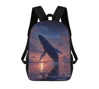 sinyumoney Whale Watching at Sunset-1 Children's Backpacks School Backpack 3D Printed for Kids Travel Rucksacks Book Bags Kids 17inch School Bag
