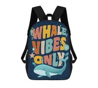 sinyumoney Whale Watching Trip Backpack with Pocket 3D Printed Backpacks, Travel Rucksacks Book Bags Kids School Bag 17inch