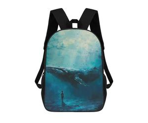 sinyumoney Whale Whispers Boy Dreams Kids Backpack, Kids School Bag 3D Printed School Backpacks for Boys And Teenager School Students 17inch