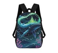 sinyumoney Whale with Castle Fantasy Art 3D Printed Kids School Bag Rucksacks Children's School Fashion Casual Back Pack High Capacity Travel Book Bags Backpack for Kids 17inch