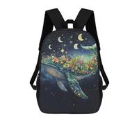 sinyumoney Whale with Flowers in Space-2 Backpack School Bag Daypacks Business Backpack Water Resistant Bookbag for Girls Boys Teenage 17inch