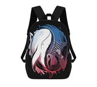 sinyumoney Whale Yin Yang Skeleton School Bag Backpack Teen Schoolbag 3D Printing Adjustable Schoolbag Fashion Pocket Bag for Kids Boys Girls Students And Teenagers Fans 17inch