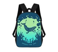sinyumoney Whales Fishes Underwater Ronaldo Backpack, Children's Backpack, Student School Bag, Book Bag, 3D Printed School Bag For Boys And Girls, 17inch