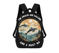 sinyumoney Whales In To The Moon Rucksack Rucksack Casual Daypacks School Work Travel Bag for School/Work/Travel 17inch