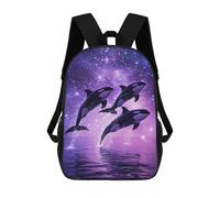 sinyumoney Whales Jumping in Starry Sky School Backpack Lightweight Airport College Students Back Pack for Boys/Girls/Teenagers 17inch