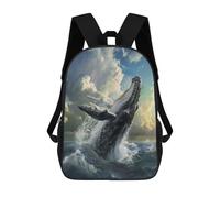 sinyumoney Whales Leap Kids Backpack Fashion Fun Backpack Book Bag for Boys And Teenager 3D Printed School Bags for Boys 17inch