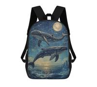 sinyumoney Whales Leaping Under Stars School Bags Lightweight Schoolbag Dayback Bookbag College for Teenage Girls Boys Women Men 17inch