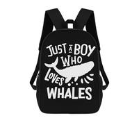 sinyumoney Whales Sea Whale Lover Children's School Backpack 3D Printed for Kids Travel Rucksacks Book Bags Kids School Bag 17inch