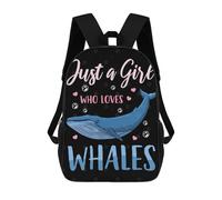 sinyumoney WhalesBlue Whale Lover Children’s Backpack Girls Boys, Rucksack Bag, Daypack, Primary School, Perfect for Back to Kids School Or PE, Gifts And Travel 17inch