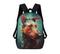 sinyumoney Whimsical Canine Portrait Children's School Backpack 3D Printed for Kids Travel Rucksacks Book Bags Kids School Bag 17inch