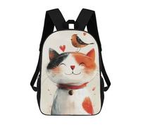 sinyumoney Whimsical Cat And Bird Art Rucksack Water Resistant Travel Backpack Computer Bag for Men, Women & Teenage Boys 17inch