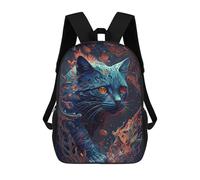sinyumoney Whimsical Cat Artwork 3D Printed Kids School Bag Rucksacks Children's School Fashion Casual Back Pack High Capacity Travel Book Bags Backpack for Kids 17inch