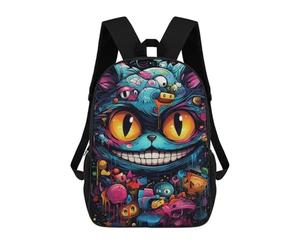 sinyumoney Whimsical Cat Chaos Backpack School Bag Lightweight Casual Daypack School Backpacks for Girl, Teen Girls 17inch